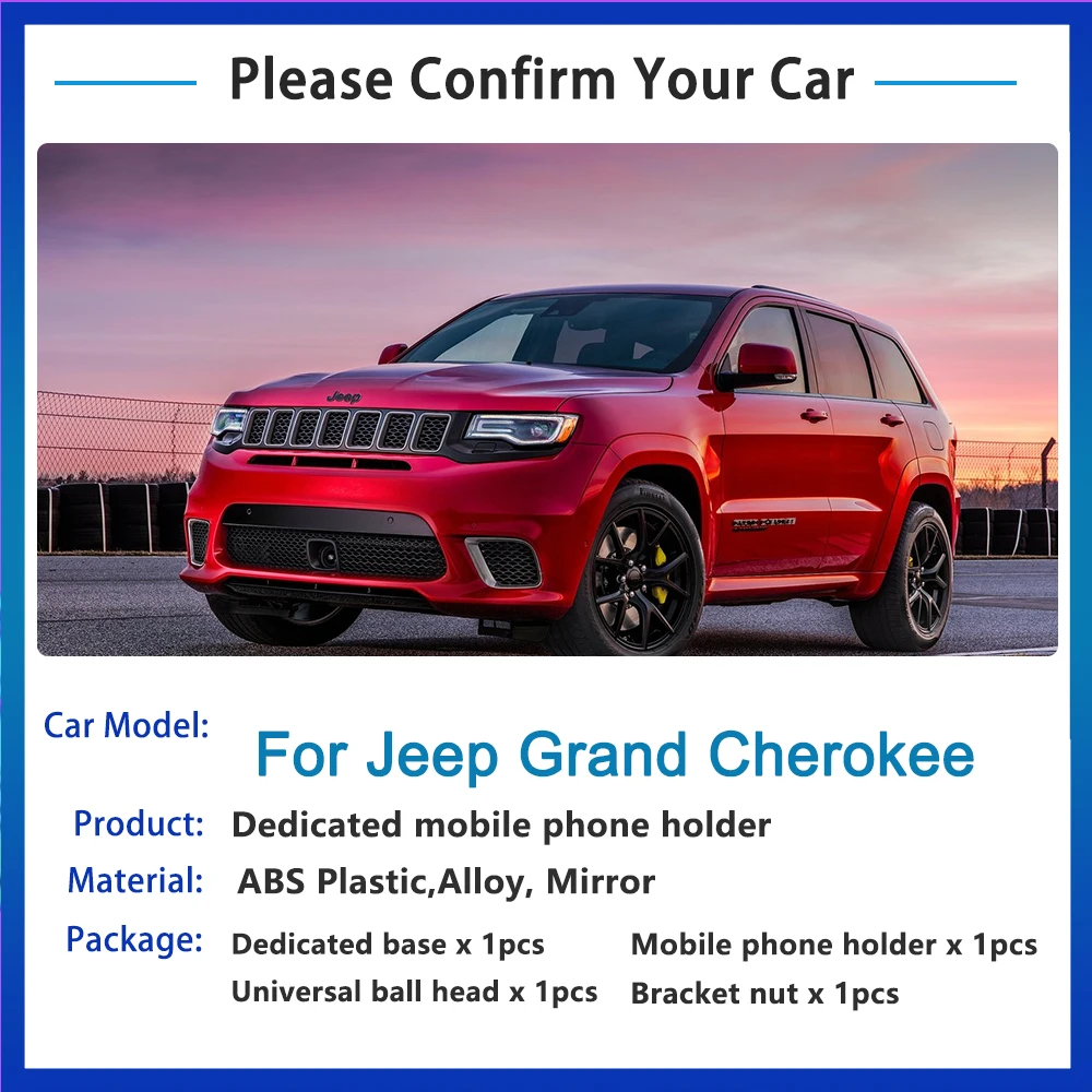 For Jeep Grand Cherokee WK2 MK4 2014~2019 Wireless Car Charger Mount Phone Holder GPS Gravity SmartPhone Auto Interior Fitting