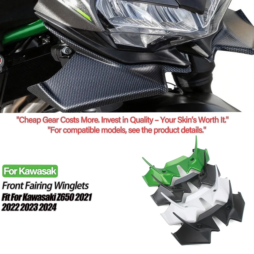 

Front Spoiler Winglet Motorcycle Ailerons for Kawasaki Z650 2021-2024 Aerodynamic Fairing Cover Z650 Wing Spoilers Accessories