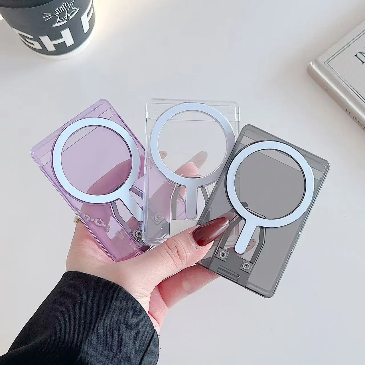 MagSafe Compatible Transparent Phone Stand Adjustable Invisible Card Holder Kickstand for iPhone samsung xiaomi vivo Universal