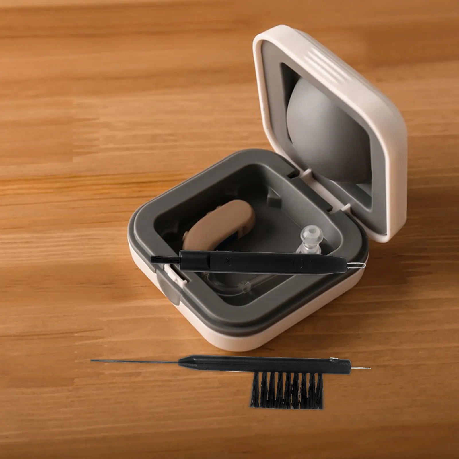 1Set Hearing Aid Cleaning Accessories Kit Full Maintenance Solution Brushes Dry Wipes Vent Rod Screwdriver Portable Reliable