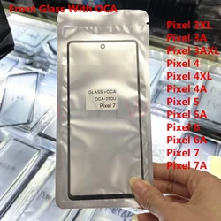 Outer Screen For Google Pixel 7 7A 6 6A 5 4A 5G 4 XL 3A 3 Front Touch Panel LCD Display Out Glass +OCA Repair Replace Parts