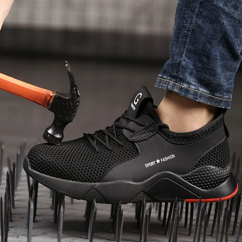 

Zapatos De Seguridad Safety Shoes Men's Ultra-light Flying Fabric Anti-smashing Anti-piercing Work Shoes Breathable Sneakers