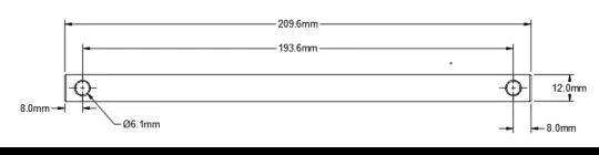 

Линейный вал 12 мм длиной 209,6 мм с двумя отверстиями диаметром 6 мм, хромированный закаленный стержень, вал линейного перемещения