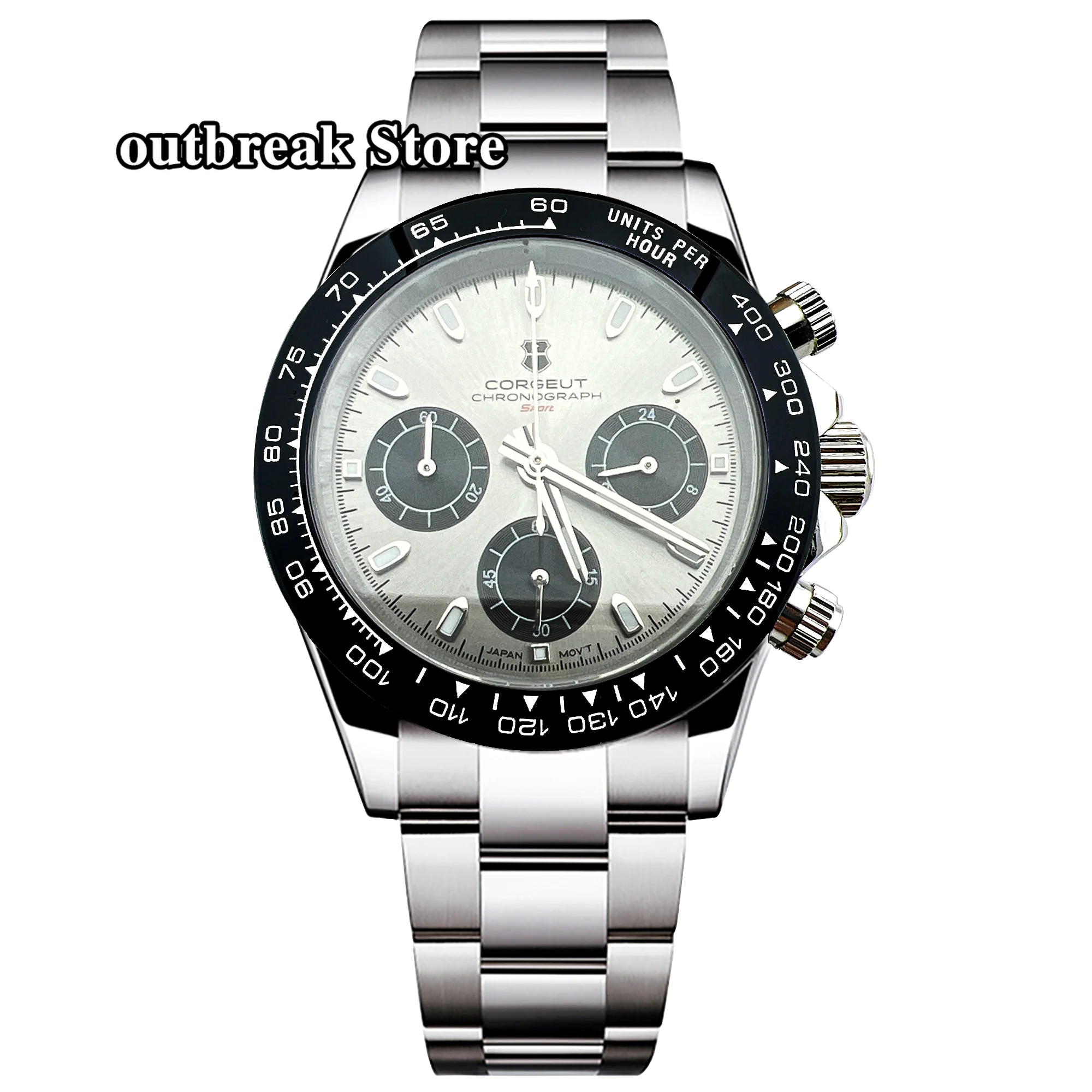 Corgeut Men Watch Sport 24 hours Multifunction Watches full chronograph Quartz Clock Men Relogio Masculino