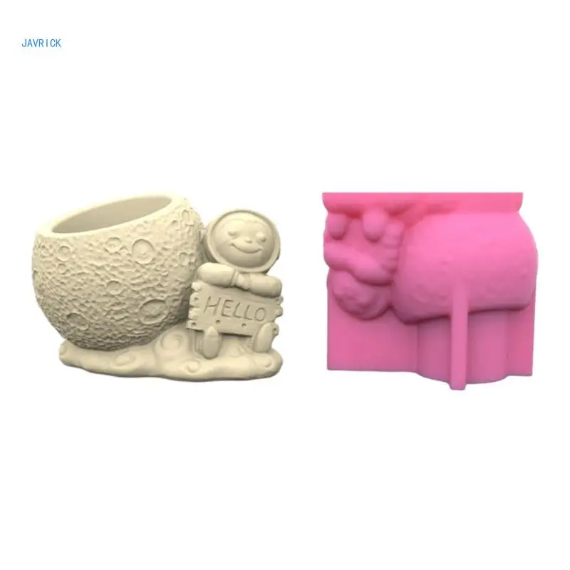 Silicone Vase Moulds Concrete Flowerpots Silicone Molds Sitting Astronaut Shaped