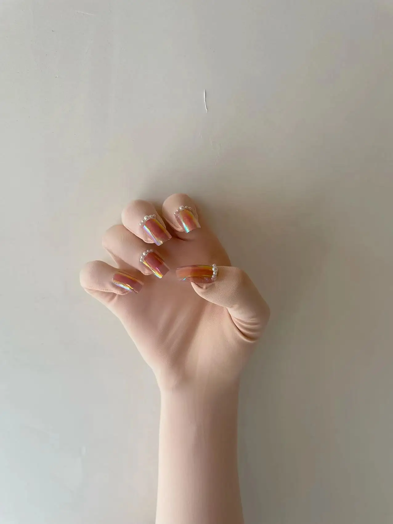 Gants à ongles Zentai en spandex couleur chair rose de luxe pour hommes, jeu de rôle Kigurumi, gants longs à haute élasticité avec costume d'ongles