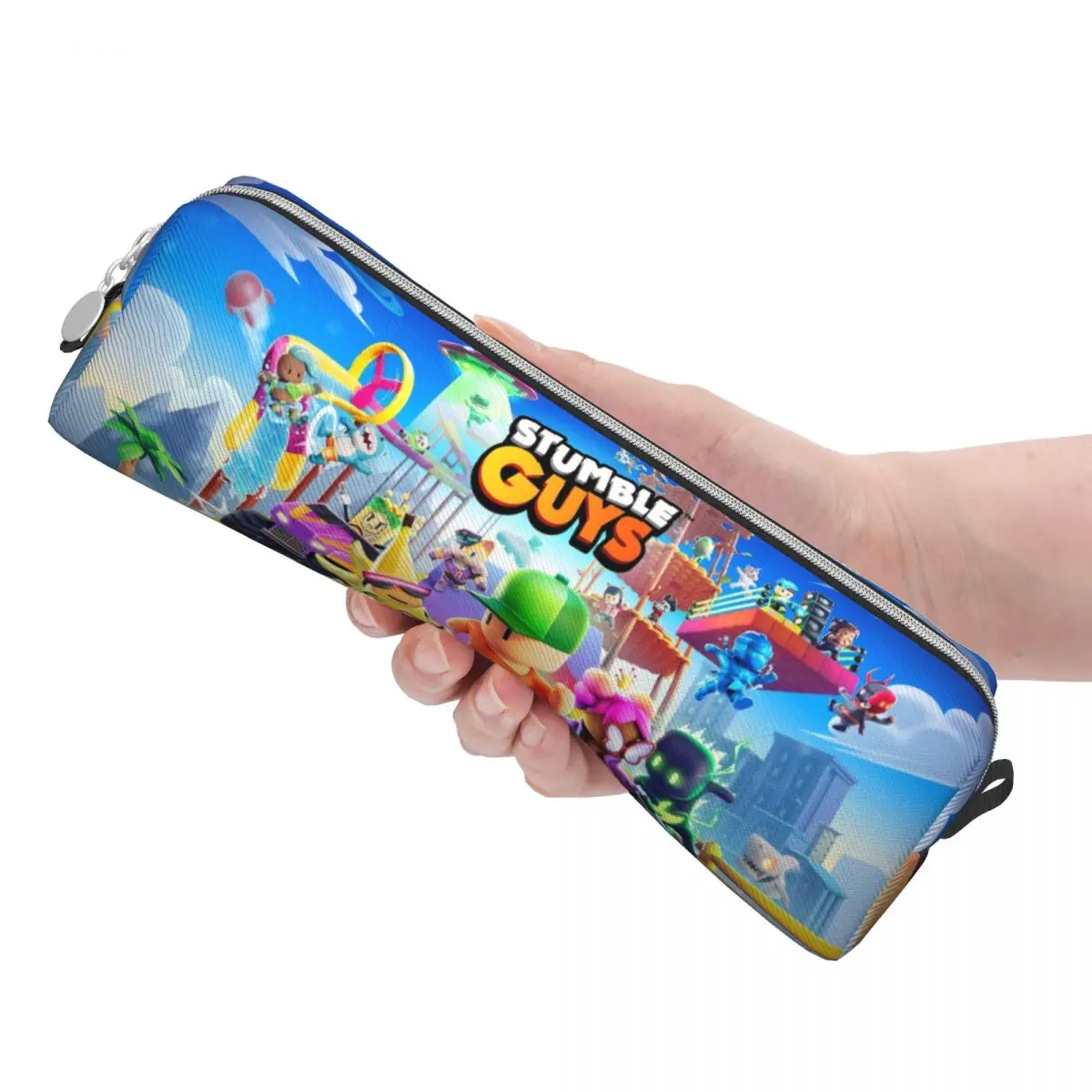 Cute Stumble Guys Pencil Cases Cartoon Game Pencilcases Pen Box Kids Large Storage Bag Students School Zipper Stationery