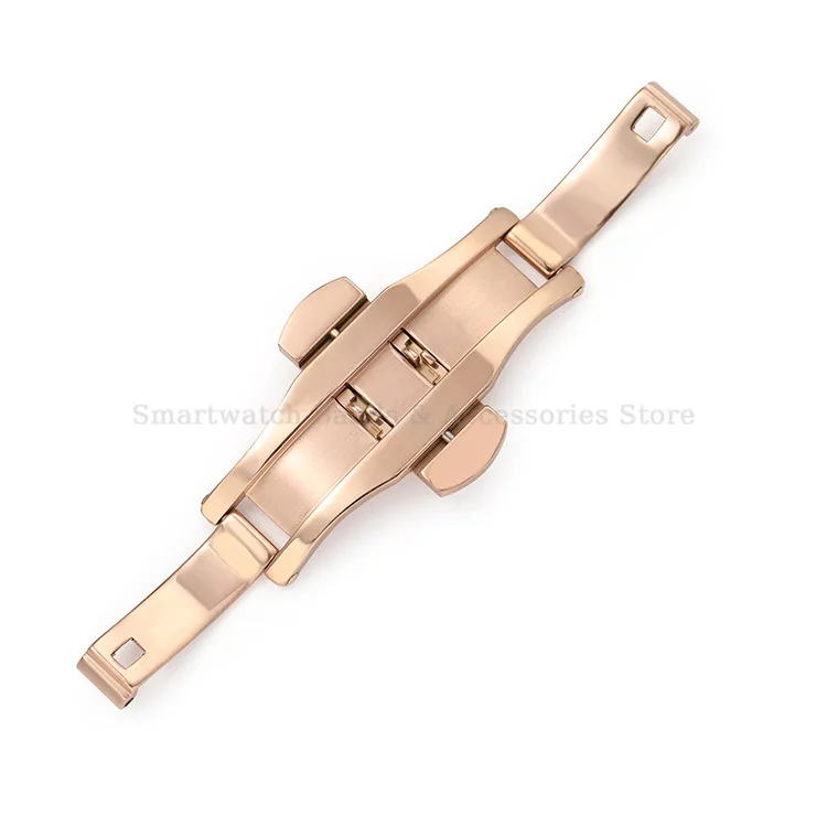 5mm 6mm 304 Stainless Steel Watch Band Buckle Butterfly Watch Clasp Solid Folding Buckle Bracelet Metal Watch Buckle Replacement