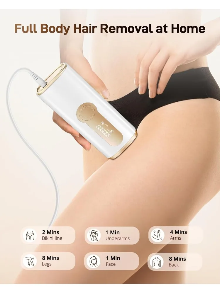 

IPL Laser Hair Removal for Women and Men, Ice-Cooling Laser Hair Removal Device Safe at-Home Epilators for Whole Body