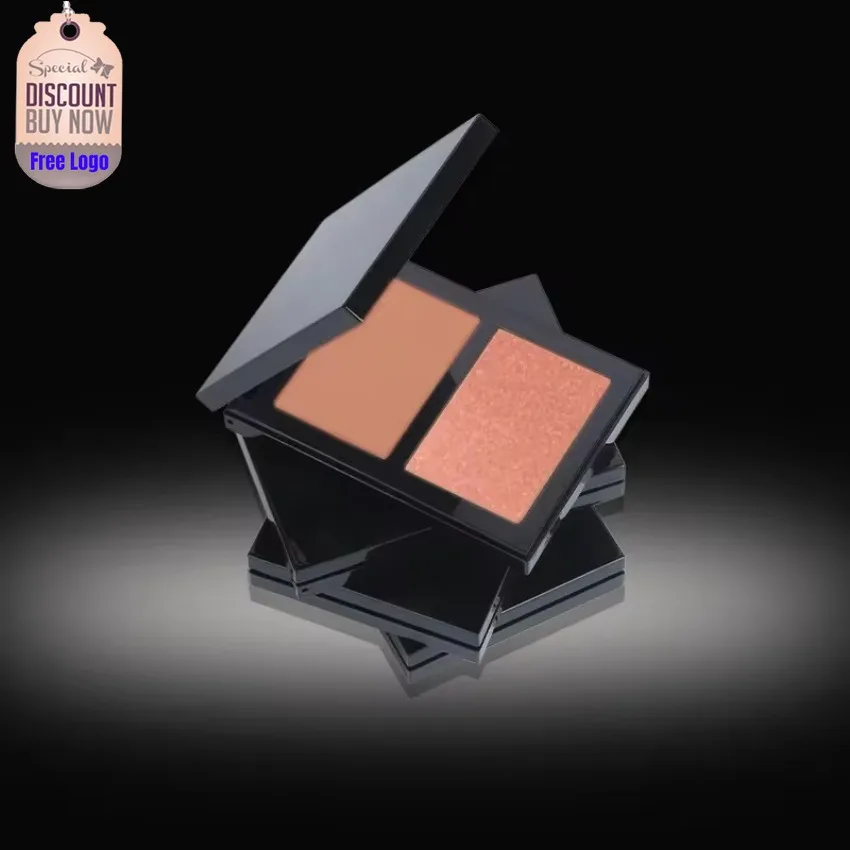 Private Label 8style Double-color Blush Powder Long-lasting Natural Cheek Contour Tint Easy To Apply Pigment Face Beauty Makeup