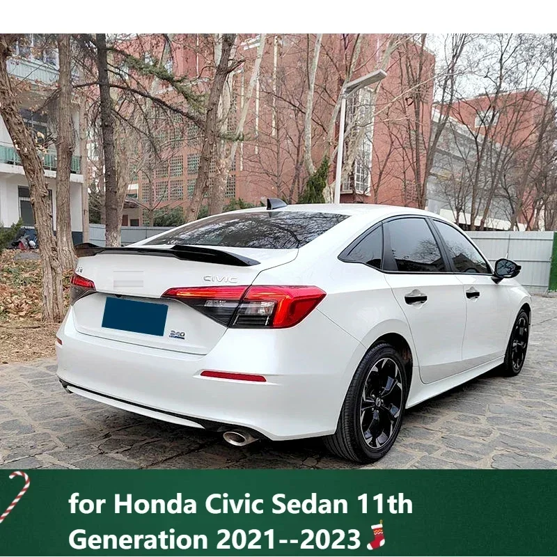 

Gloss Black Spoiler for Honda Civic Sedan 11th Generation 2021--2023 Car Rear Wing Saloon Carbon Paint Accessories