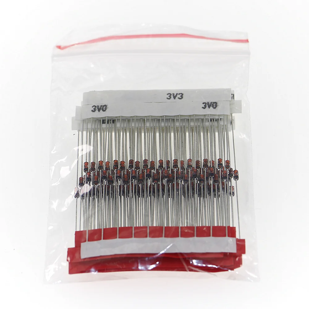 140pcs 14value 1/2w 0.5W Zener Diode Assortment Set electronic DIY kit 3V3 4V7 5V1 6V2 6V8 7V5 8V2 9V1 10V 12V 15V 18V 24V 30V