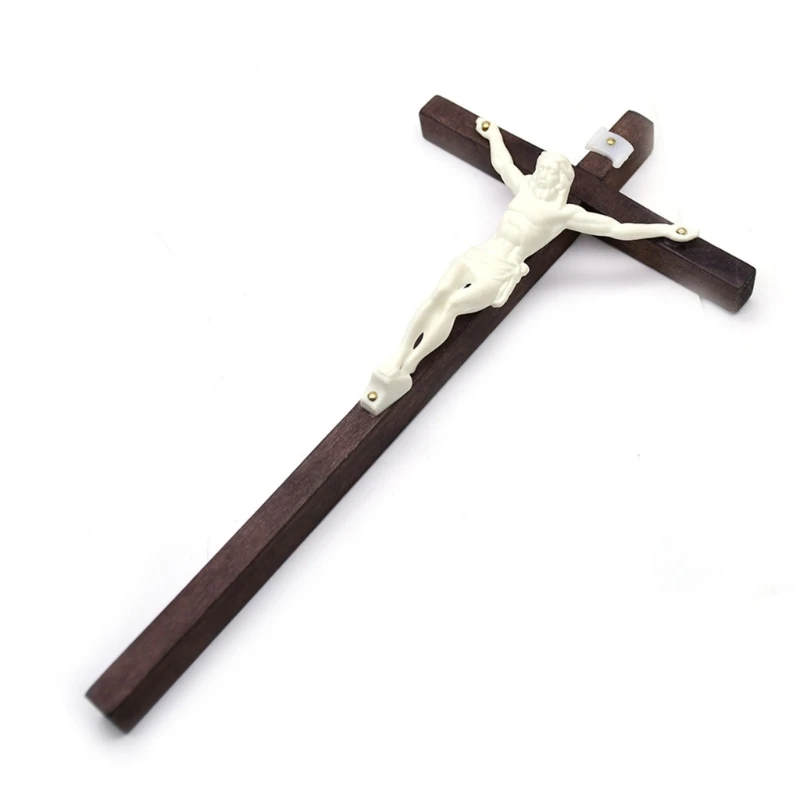 Wooden Jesus Catholic Wall Mounted Crosses Prayer Church Ornaments Hanging Home Office Decorations