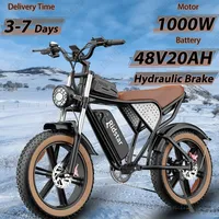 Ridstar Q20 Electric Bike 1000W Powerful Motor 48V20AH Battery E-bike Hydraulic Brake 20*4.0 Inch Fat Tire Snow Electric Bicycle