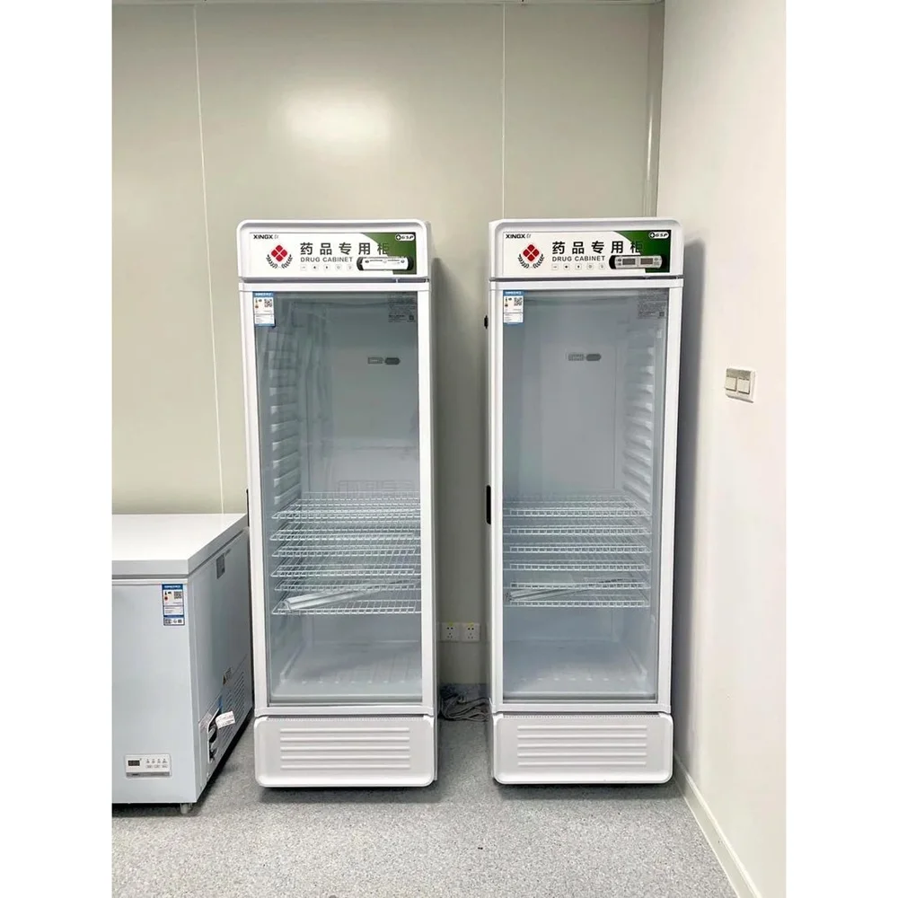 Suitable for all new smart devicesMedical Refrigerator with Glass Door 2~8 Degree Upright Pharmacy Fridge for Hospital Use Price