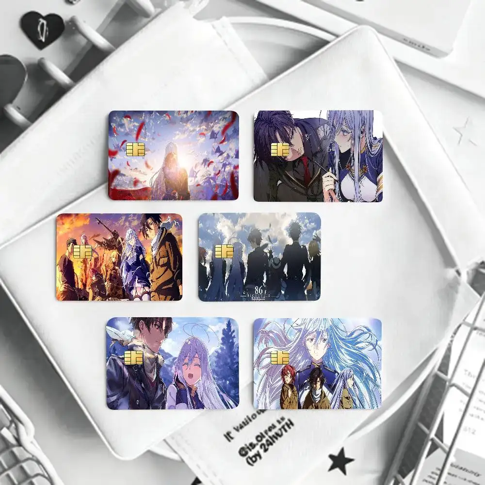 Light Novel 86 Eighty Six Card Sticker 4Pcs Credit Card Skin Anti Scratch Bank Debit Card Decal