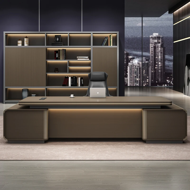

manager's room, president's desk light home luxury boss table Modern Luxury L Shaped office table , simple leadership, furniture