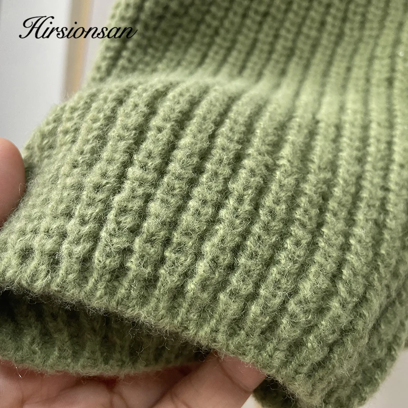 Hirsionsan Thicken Cashmere Sweater Women 2023 New Winter Loose Elegant Ladies Pullovers Warm Casual Chic High Neck Jumper