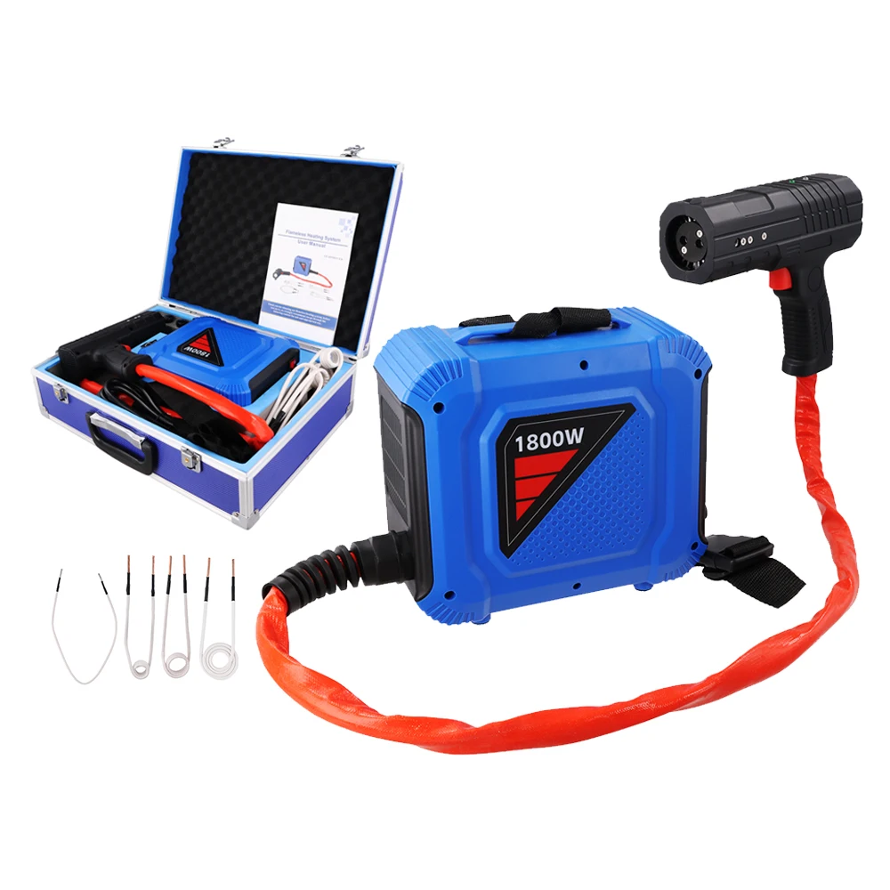 Podofo 1800W Magnetischer Induktionsheizer, geteilter Typ, handgeführter Mutternheizer, flammenloses Induktions-Schraubenheizgerät, kein Flammbedarf