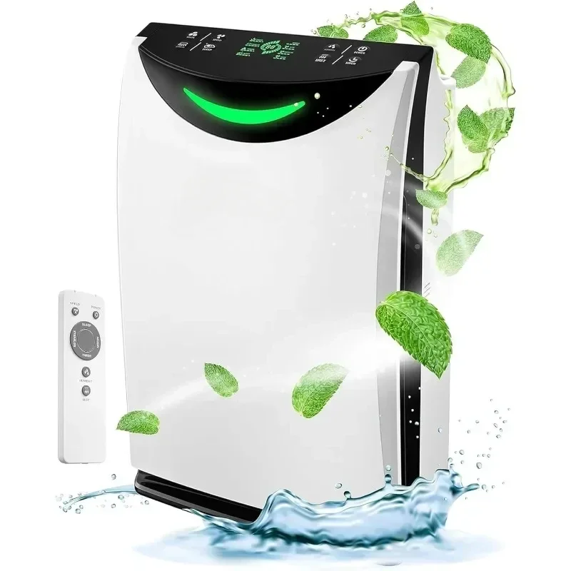 Purificateurs d'air-Humidificateur 4 en 1 et supporter ficateur d'air en un, lumière UV-C et ioniseur-Filtre à air ultra silencieux avec H13 HEPA