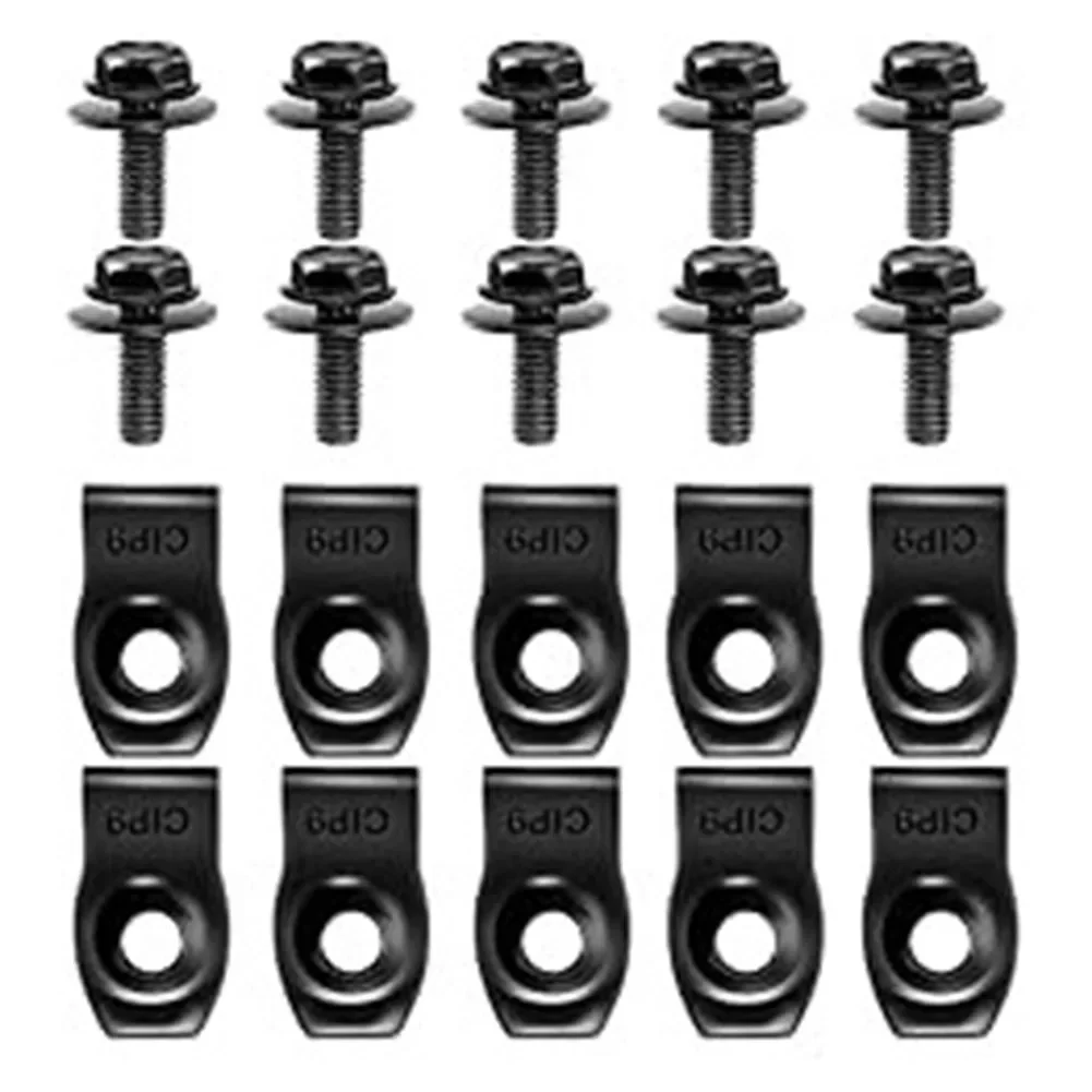 20Pcs/set Car U-shape Nut & Push Clips Engine Under Cover Splash Shield Body Bumper Fender Accessories