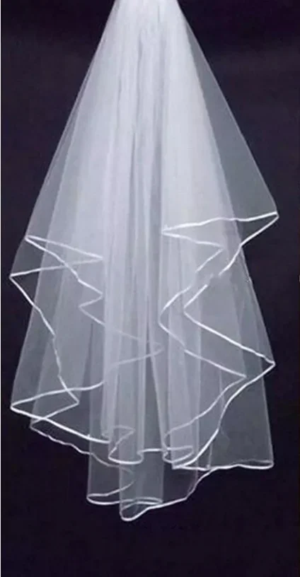 Nuovo semplice tulle corto a due strati con pettine Velo da sposa bianco per la sposa Matrimonio Accessori da sposa 2023