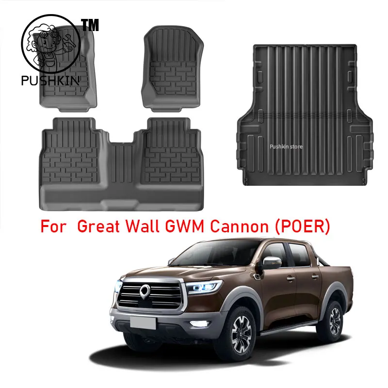 

LHD RHD For GWM Poer GWM CANNON 2025 2024 2023 Custom All-Weather TPE Floor Mat Trunk Mat Carpet Cover Auto Interior Accessories