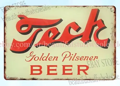 TECH GOLDEN PILSENER BEER metal tin sign prints of reproduction paintings