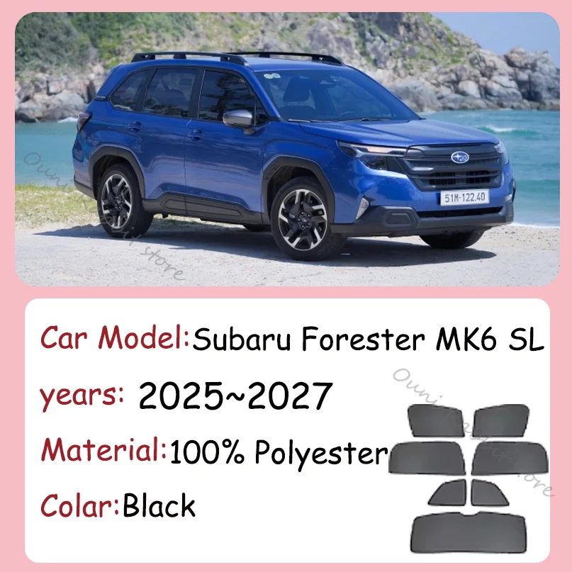 For Subaru Forester MK6 SL 2025~2027 2026 Car Magnetic Mesh Privacy Sunshade Side Window Sun Shade Sunscreen Interior Accessorie view 2