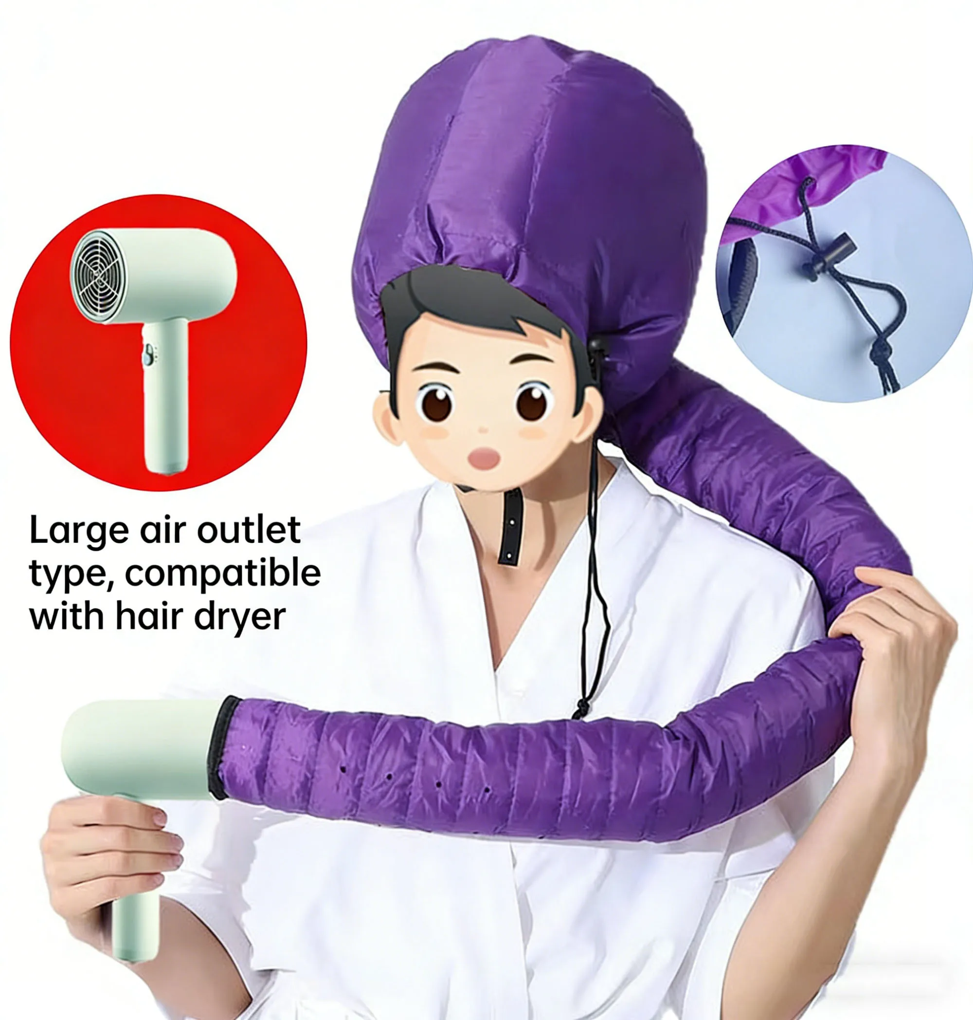 Portable Hair Dryer Hat, Quick Dry Cap