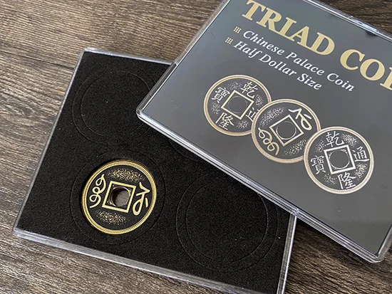 Triad Coins (Chinese Palace Coin) Magic Tricks Produce Vanish Change Three Coin Magia Close Up Illusions Gimmick Props Mentalism