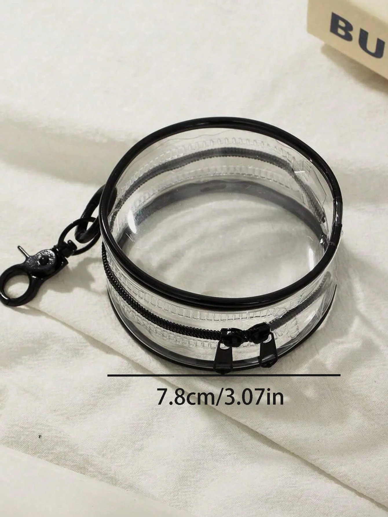 Transparent round PVC Storage Bag Ladies Mini Makeup Bag Waterproof Cosmetic Bag with Key Holder Lipstick Card Data Cable Organi