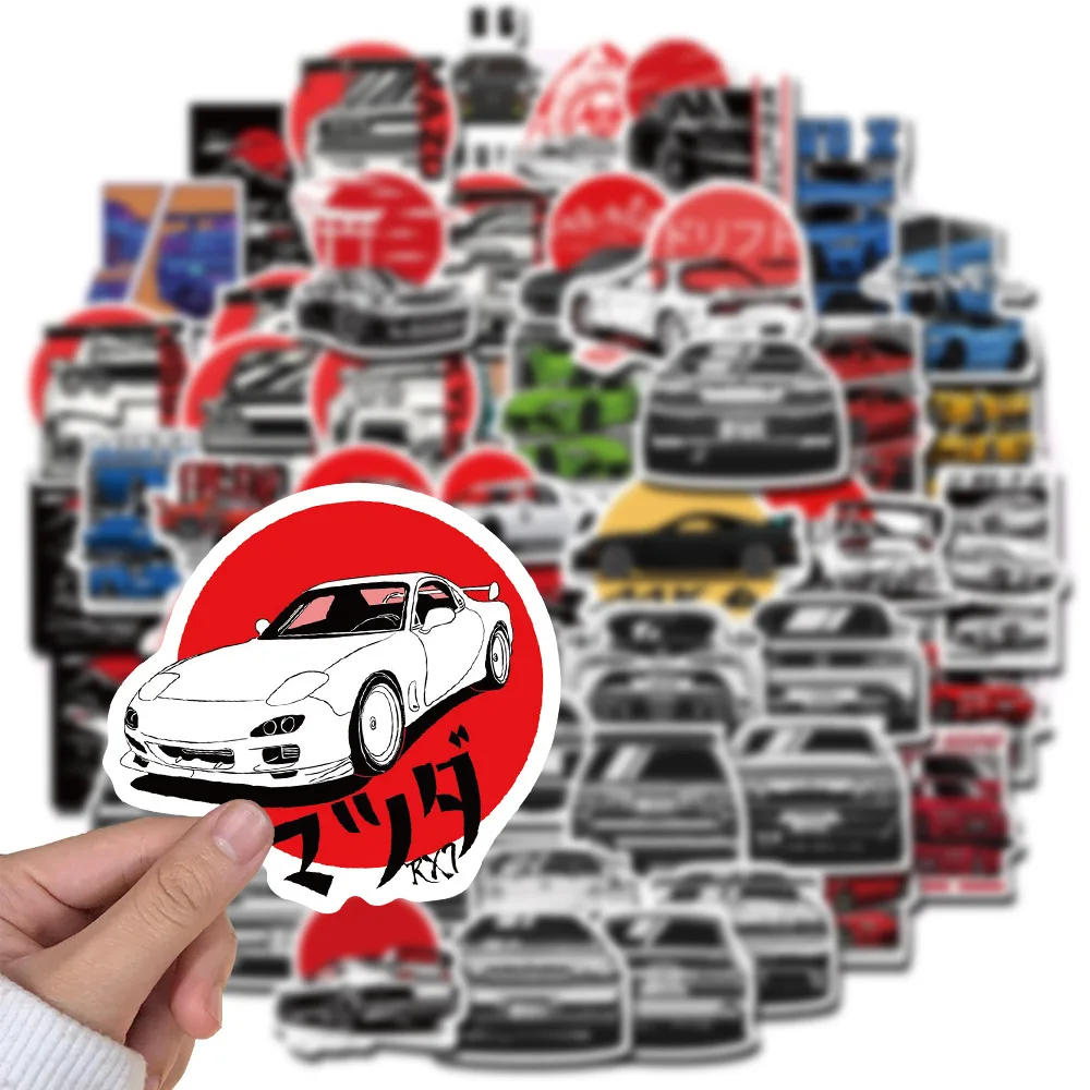 2 style 10/50pcs Cool JDM stickers Modified car graffiti Stickers for DIY Luggage Laptop Skateboard Motorcycle Bicycle Sticker