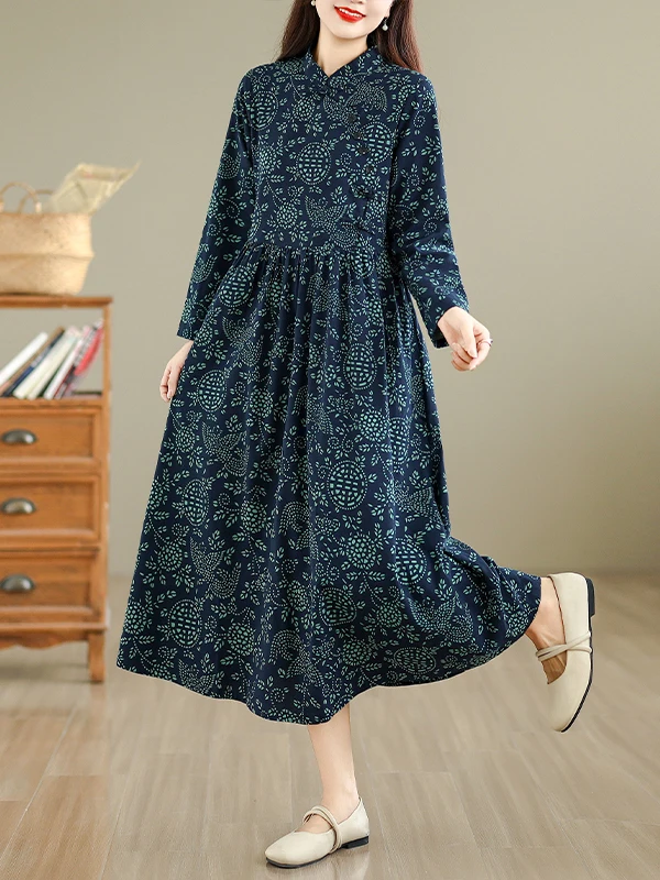 Gonna a trapezio con stampa in porcellana bianca e effetto snellente per l'inizio dell'autunno Dr per le donne Gonna a trapezio con stampa in vita con cintura coreana