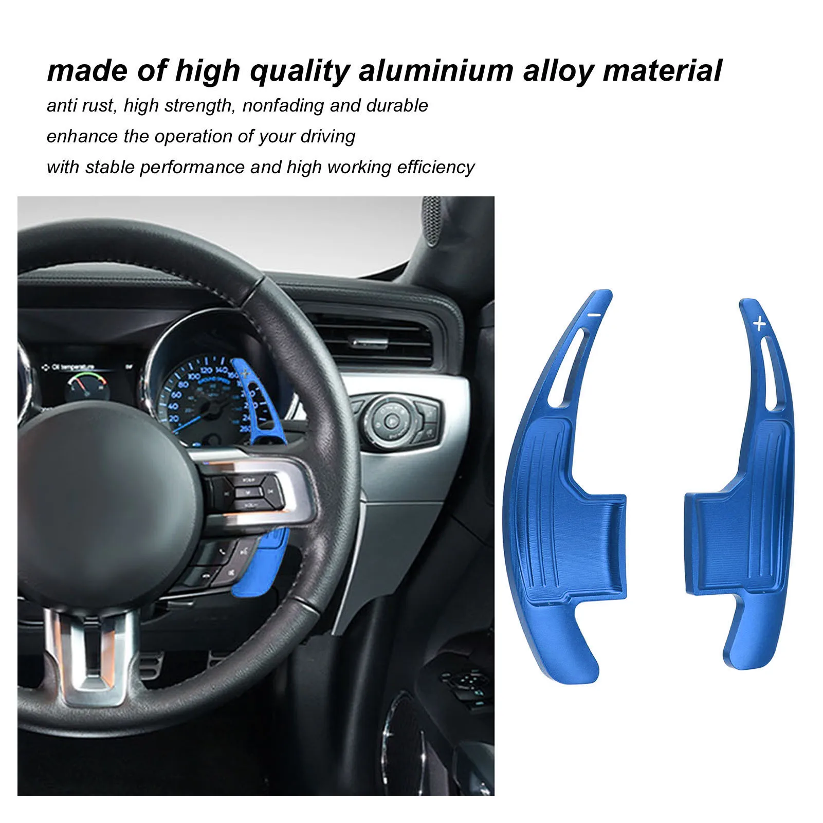 1 Pair Aluminum Alloy Paddle Shifter Extension Replacement For Ford Mustang V6 EcoBoost GT Shelby 2015‑2022