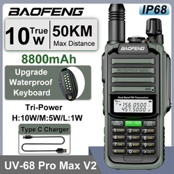 Baofeng UV-68 Pro Max V2 10W IP68 Walkie Talkie Waterproof High Power CB Ham Long Range UV-S22 Pro V2 UV-98 Pro Portable Radios