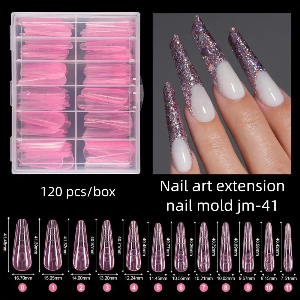 120 Pz/scatola Doppia Forme Stampo Per Unghie Rosa Francese Quick Building Gel Stampo 12 Formati Riutilizzabili Riutilizzabili Unghie Top Forme