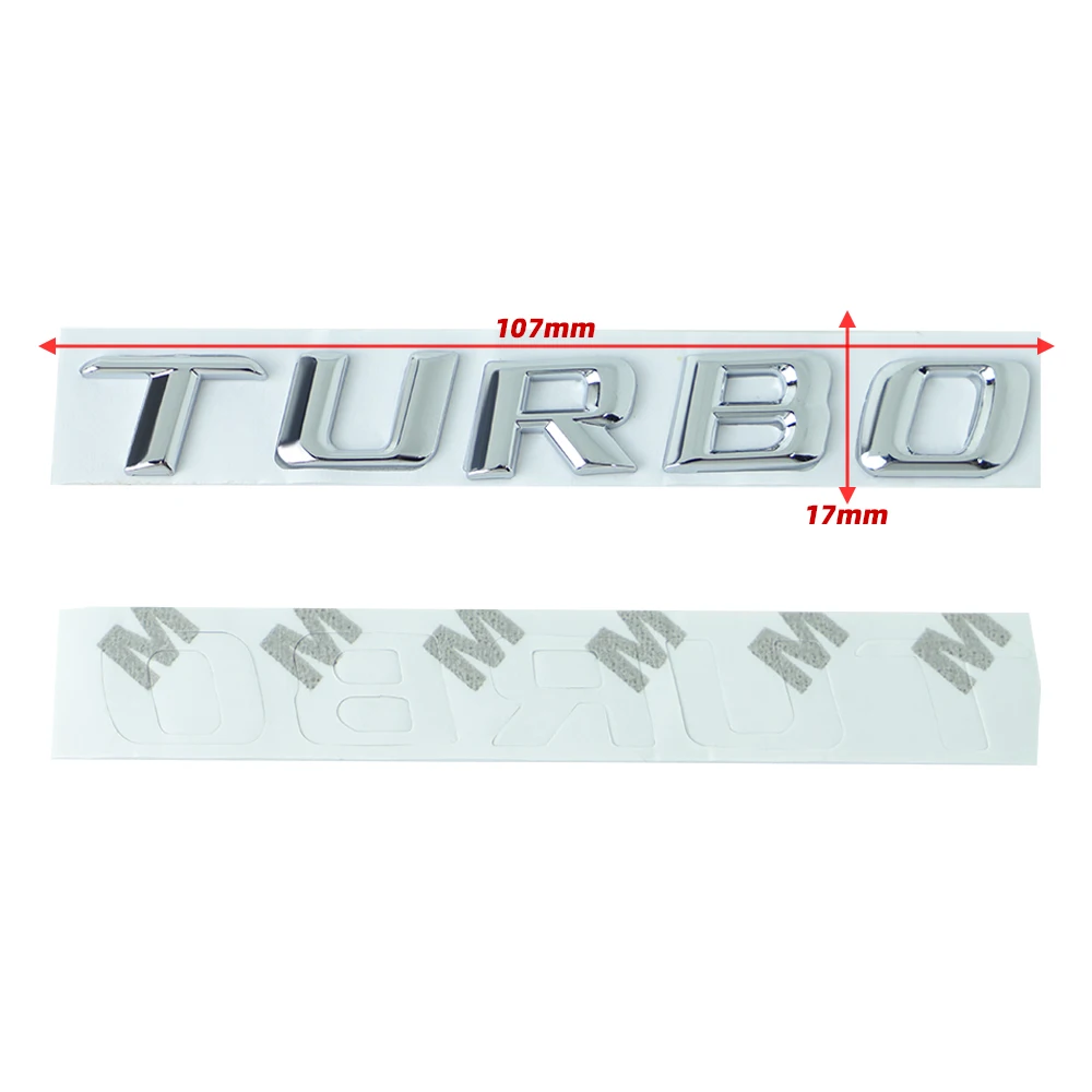 Turbo Emblem Car Sticker 3D Metal Turbo Badge Decals for Mercedes Benz C63 E300L Fender Side Car Styling Refitting Sticker