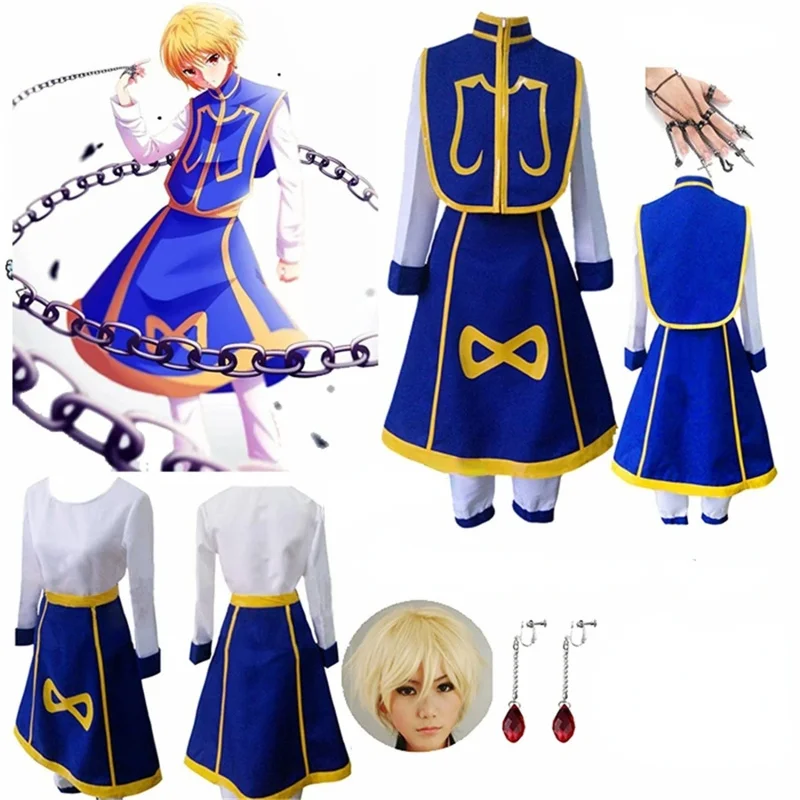 Anime Manga Hunter X Hunter Cosplay Costumes Halloween Costumes Kurapika Chains Ring Earring Shirt Wig Role Play Clothing Suit O