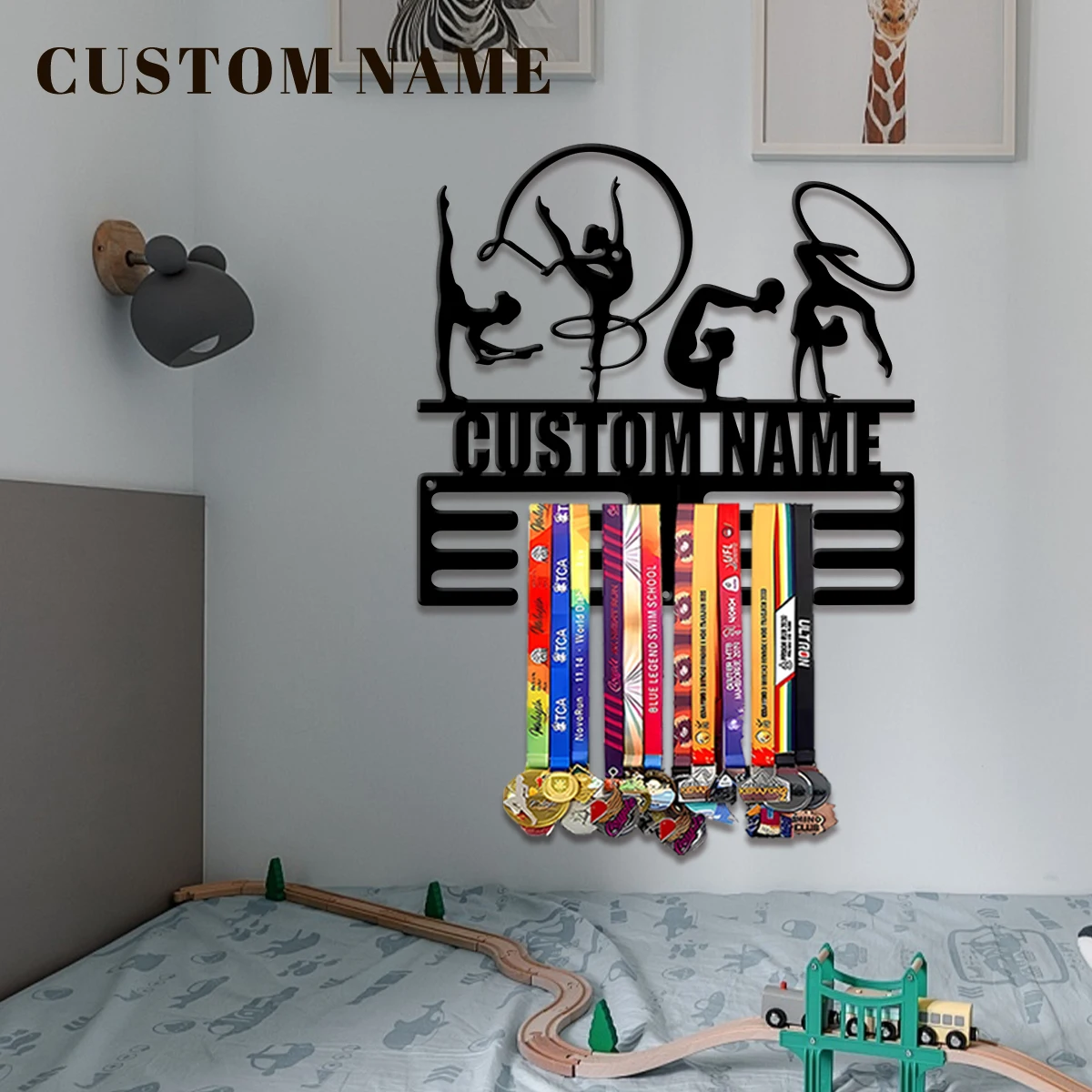 Custom Gymnastics Metal Medal Display Rack, Valentines Gift, for Room Decor, Suitable for Basketball, Football Exercise