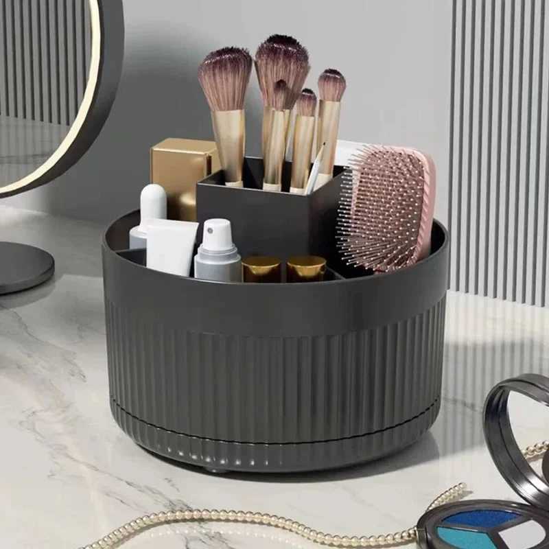 360° Rotating Makeup Box for Desktop Organizer Jewelry Cosmetic Brush Holder Lipstick Eyebrow Pencil Holder Stationery Storage