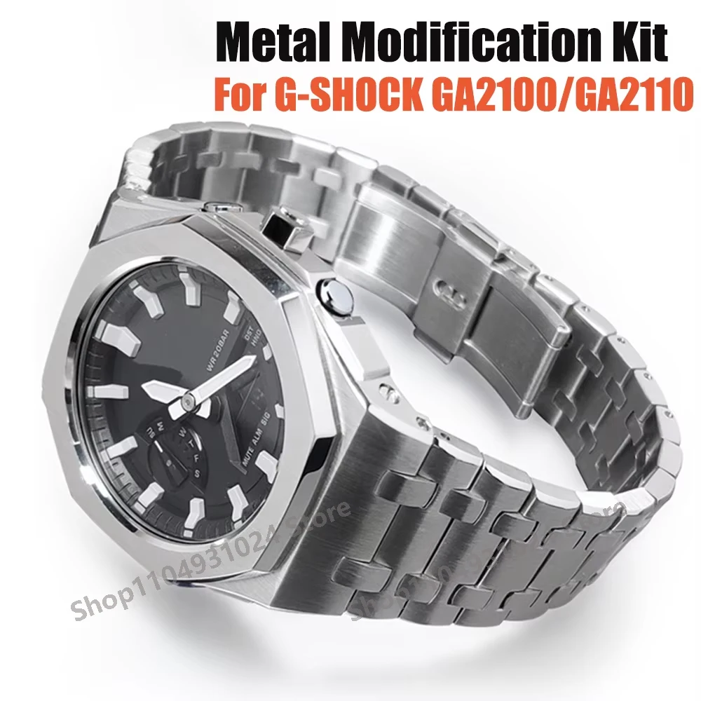 

Для G-SHOCK GA2100/GA2110 корпус из нержавеющей стали и сменный ремешок для часов, комплект для ремонта, аксессуары, оптовая продажа GA2100, комплект металлического мода
