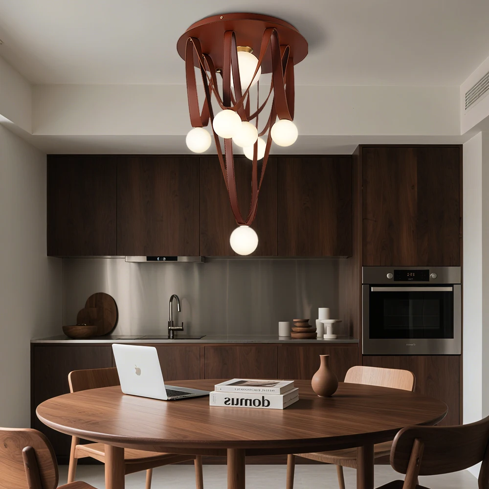 Italy Designer Belt Ceiling Lamp Loft Living Dining Room Nordic Modern LED Luxury Chandelier Lines