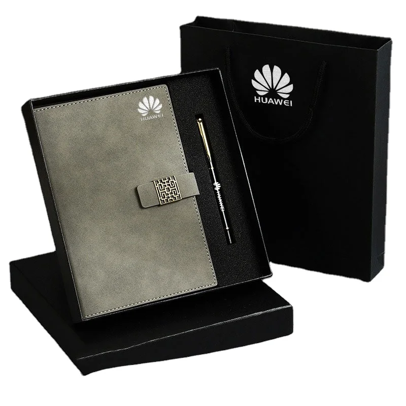 

2025customized.Pu Leather Hardcover Ceremony Corporate Promotional notebook and ball pen company sets 245059