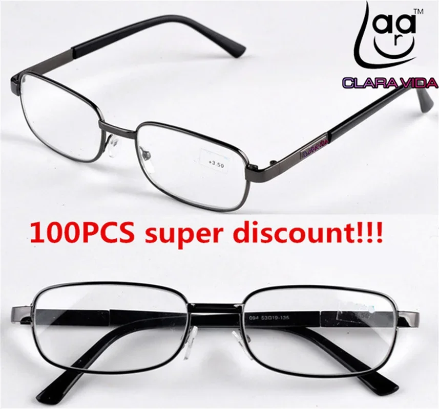 100pcs/lot wholesale joblots full-rim  NATURAL CRYSTAL Lens alloy Frame men women reading glasses +1.0+1.5+2.0 +2.5+3.0+3.5+4.0