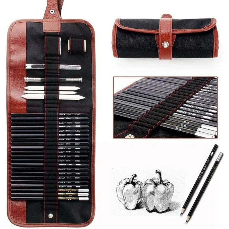 29-piece Sketching Pen Set Drawing Pen Sketching Pencil Student Drawing Art Drawing Brush HB Pen Curtain Set Box
