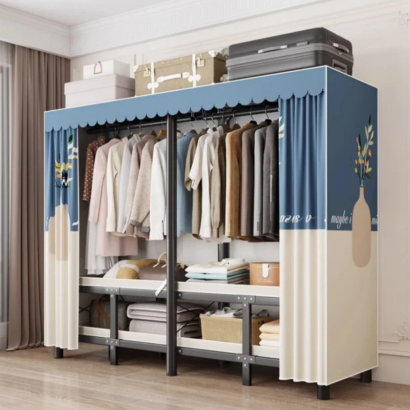 

Folding Steel Frame Wardrobe Installation-Free Open Closet Durable and Economic Storage Cabinet for Clothes for Bedroom