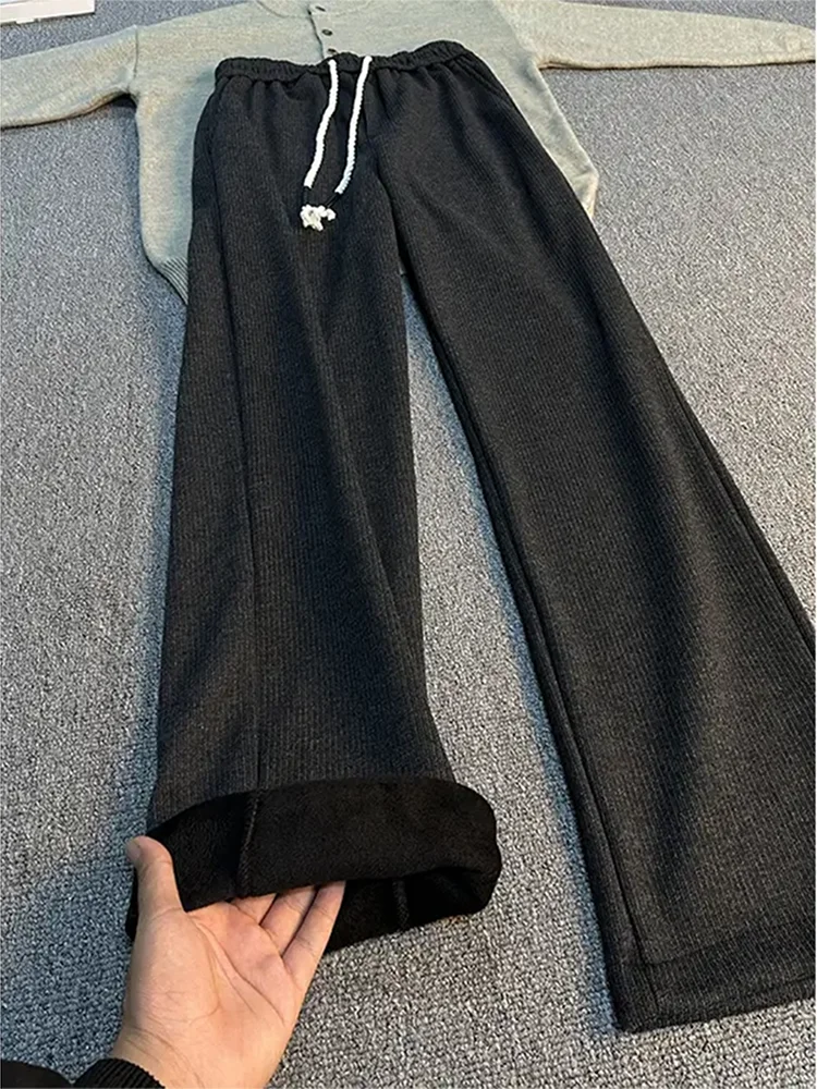 

Мужские вельветовые трикотажные брюки-джоггеры на флисе для осени и зимы, повседневные прямые брюки в американском ретро-стиле