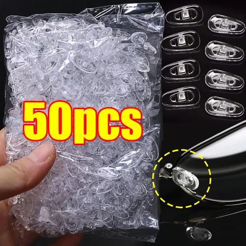 Almohadillas para la nariz ovaladas transparentes con cámara de aire, almohadillas antideslizantes para gafas, accesorios transparentes de silicona para gafas de sol, 10/50 Uds.