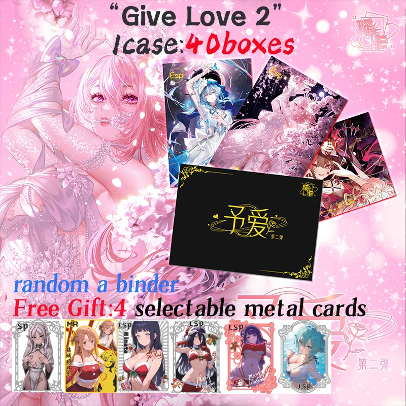 2024 Newest Give Love 2 A4 Size Waifu Boards Goddess Story Collection Card Swimsuit Bikini Booster Box Habbies Gift